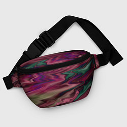Поясная сумка Абстрактный размытый узор в розово-зеленых цветах, цвет: 3D-принт — фото 2