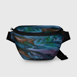 Поясная сумка Сине-зеленый абстрактный размытый узор, цвет: 3D-принт