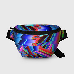 Поясная сумка Авангардный модный глитч, цвет: 3D-принт