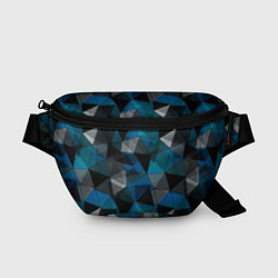 Поясная сумка Сине-черный геометрический, цвет: 3D-принт
