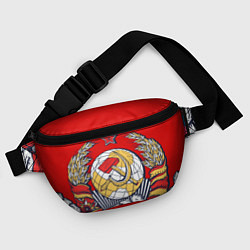 Поясная сумка СССР серп и молот герб, цвет: 3D-принт — фото 2
