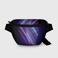 Поясная сумка Неоновое множество разноцветных фонарей во тьме, цвет: 3D-принт
