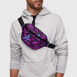 Поясная сумка Purple flowers pattern, цвет: 3D-принт — фото 2