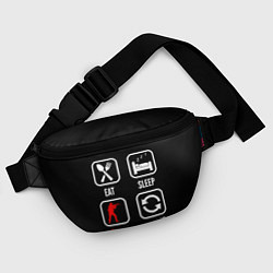 Поясная сумка Eat, sleep, Counter Strike, repeat, цвет: 3D-принт — фото 2