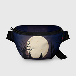 Поясная сумка Волчица и луна, цвет: 3D-принт