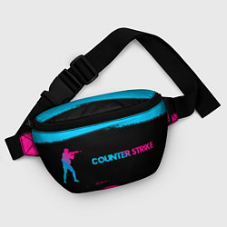 Поясная сумка Counter Strike - neon gradient: надпись и символ, цвет: 3D-принт — фото 2
