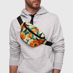 Поясная сумка Винтажный цветочный рисунок, цвет: 3D-принт — фото 2