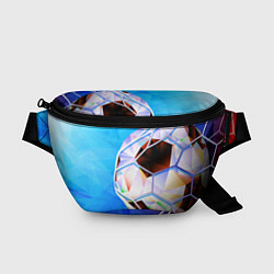 Поясная сумка Футбольный мяч в сетке ворот, цвет: 3D-принт