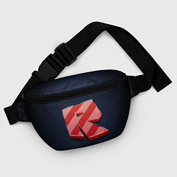 Поясная сумка Roblox red - Роблокс полосатый логотип, цвет: 3D-принт — фото 2