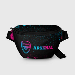 Поясная сумка Arsenal - neon gradient: надпись и символ, цвет: 3D-принт