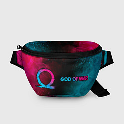 Поясная сумка God of War - neon gradient: надпись и символ, цвет: 3D-принт