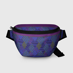 Поясная сумка Combined burgundy-blue pattern with patchwork