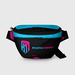 Поясная сумка Atletico Madrid - neon gradient: надпись и символ, цвет: 3D-принт