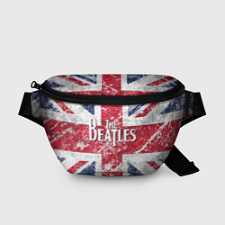 Поясная сумка The Beatles - лого на фоне флага Великобритании, цвет: 3D-принт