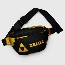 Поясная сумка Zelda - gold gradient: надпись и символ, цвет: 3D-принт — фото 2