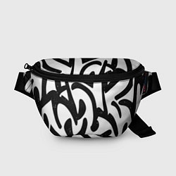 Поясная сумка Хаотичные узоры в стиле граффити, цвет: 3D-принт