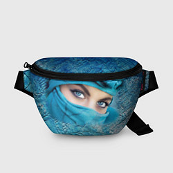 Поясная сумка Синеглазая девушка в хиджабе, цвет: 3D-принт