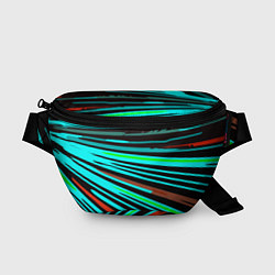 Поясная сумка Расходящиеся неоновые лучи, цвет: 3D-принт