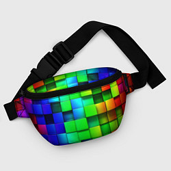 Поясная сумка Цветные неоновые кубы, цвет: 3D-принт — фото 2