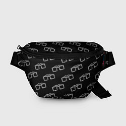 Поясная сумка Модные очки черно-белый узор, цвет: 3D-принт