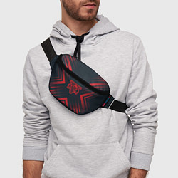 Поясная сумка Красный символ GTA на темном фоне со стрелками, цвет: 3D-принт — фото 2