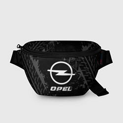 Поясная сумка Opel speed на темном фоне со следами шин, цвет: 3D-принт