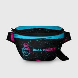 Поясная сумка Real Madrid - neon gradient: надпись и символ, цвет: 3D-принт