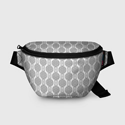 Поясная сумка Бело -серый дамасский восточный узор, цвет: 3D-принт