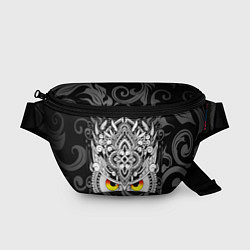 Поясная сумка Сова с золотыми глазами, цвет: 3D-принт
