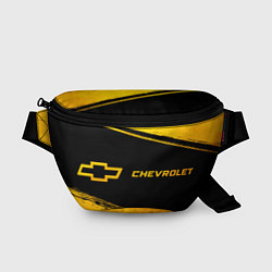 Поясная сумка Chevrolet - gold gradient: надпись и символ, цвет: 3D-принт