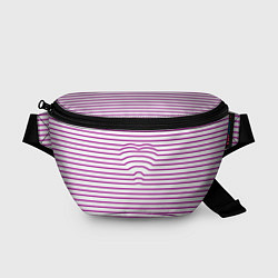 Поясная сумка Полосатый паттерн бело-розового цвета, цвет: 3D-принт