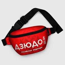 Поясная сумка Российская федерация дзюдо - на красном фоне, цвет: 3D-принт — фото 2