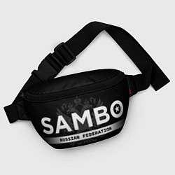 Поясная сумка Russian federation sambo - на черном фоне, цвет: 3D-принт — фото 2