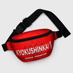 Поясная сумка Киокушинкай карате - на красном фоне, цвет: 3D-принт — фото 2