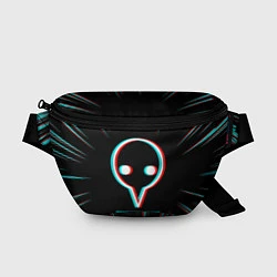 Поясная сумка Символ Evangelion в стиле glitch на темном фоне, цвет: 3D-принт