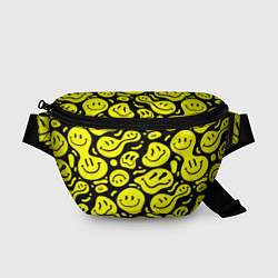 Поясная сумка Кислотный желтый смайлик, цвет: 3D-принт