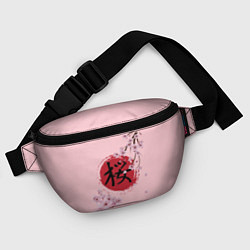 Поясная сумка Цветущая вишня с иероглифом cакура, цвет: 3D-принт — фото 2