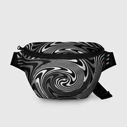 Поясная сумка Black and white abstract pattern, цвет: 3D-принт