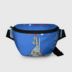 Поясная сумка Зайчик в гирлянде, цвет: 3D-принт