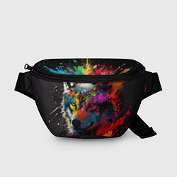 Поясная сумка Волк, яркие цвета, цвет: 3D-принт