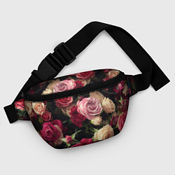 Поясная сумка Нежные кустовые розы, цвет: 3D-принт — фото 2