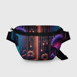Поясная сумка Неоновый тропический дождь, цвет: 3D-принт