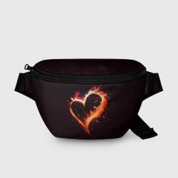 Поясная сумка Арт нейросети пламенное сердце, цвет: 3D-принт