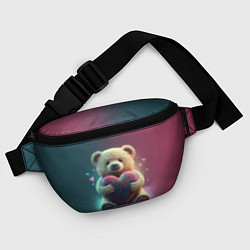 Поясная сумка Сердечко от мишки, цвет: 3D-принт — фото 2