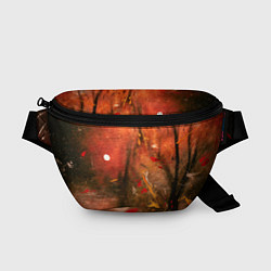 Поясная сумка Абстрактный красный туман и краски, цвет: 3D-принт
