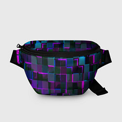 Поясная сумка Неоновые линии и кубы, цвет: 3D-принт