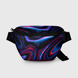 Поясная сумка Разводы красок и бензина неоновый, цвет: 3D-принт