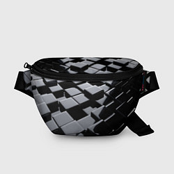 Поясная сумка Карбоновые грани черные, цвет: 3D-принт