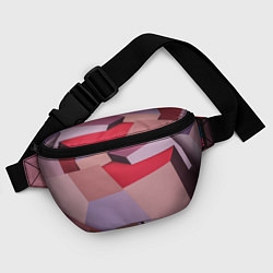 Поясная сумка Розовое абстрактное множество кубов, цвет: 3D-принт — фото 2