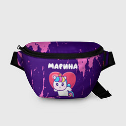 Поясная сумка Марина единорог с сердечком, цвет: 3D-принт
